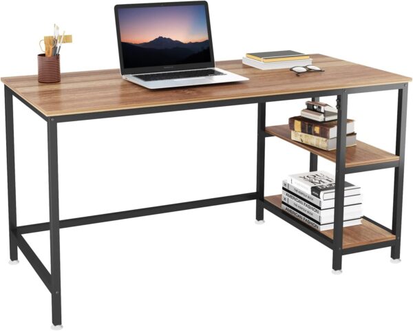 Wooden Desk with Metal and Shelves D006 - Image 2