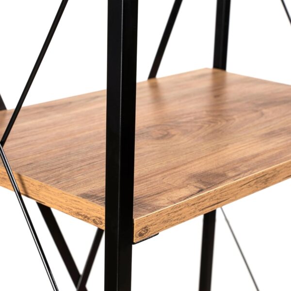 Metal Bookcase with Wooden Shelves D0014 - Image 4