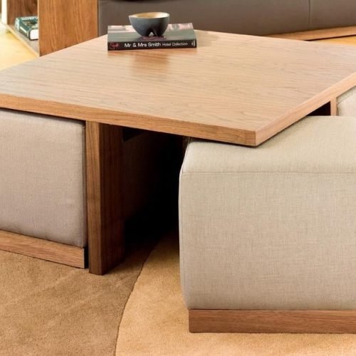 Wooden Table With 4 buff M0259