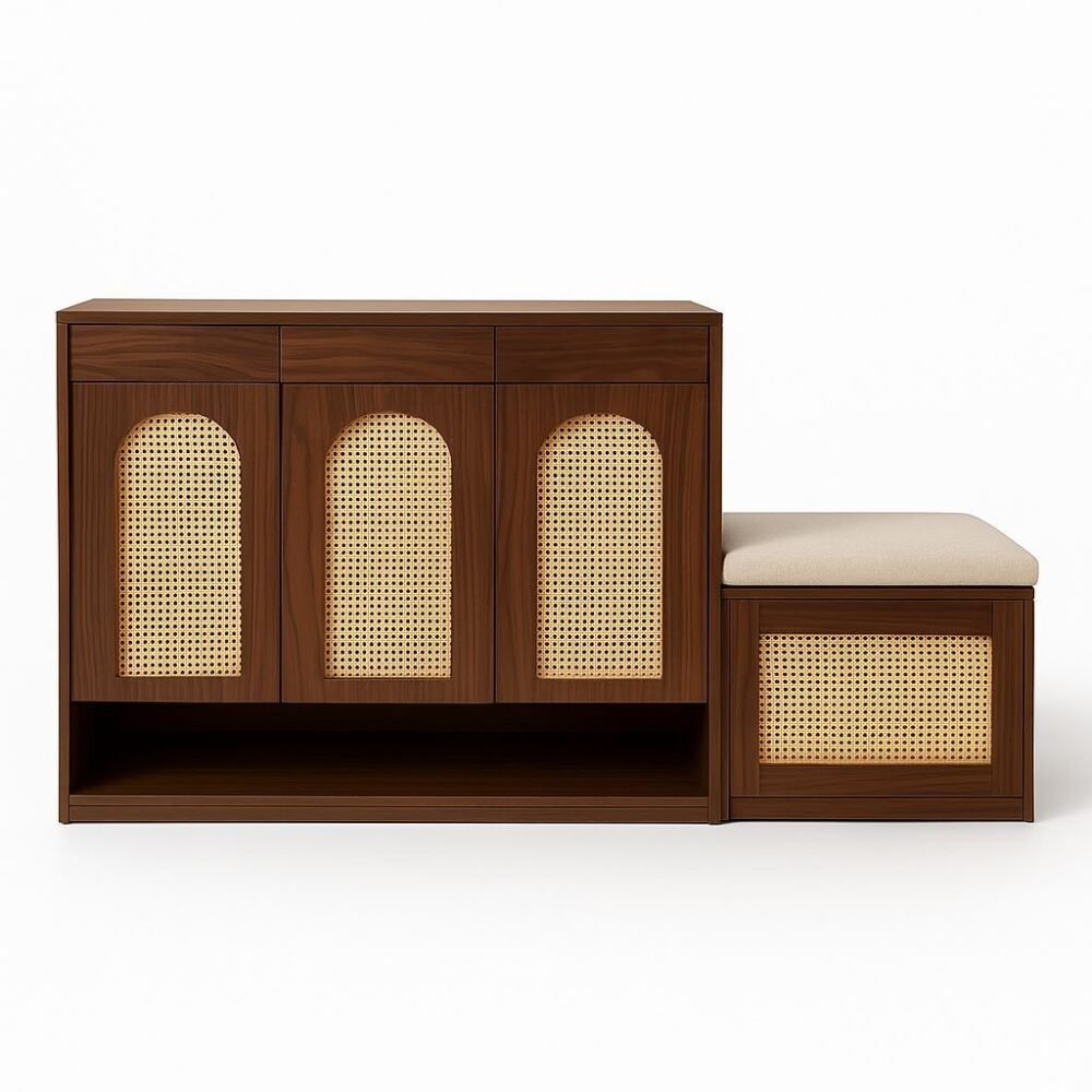 جزامة مودرن بوهو راتان بمقعد لمدخل البيت DE025