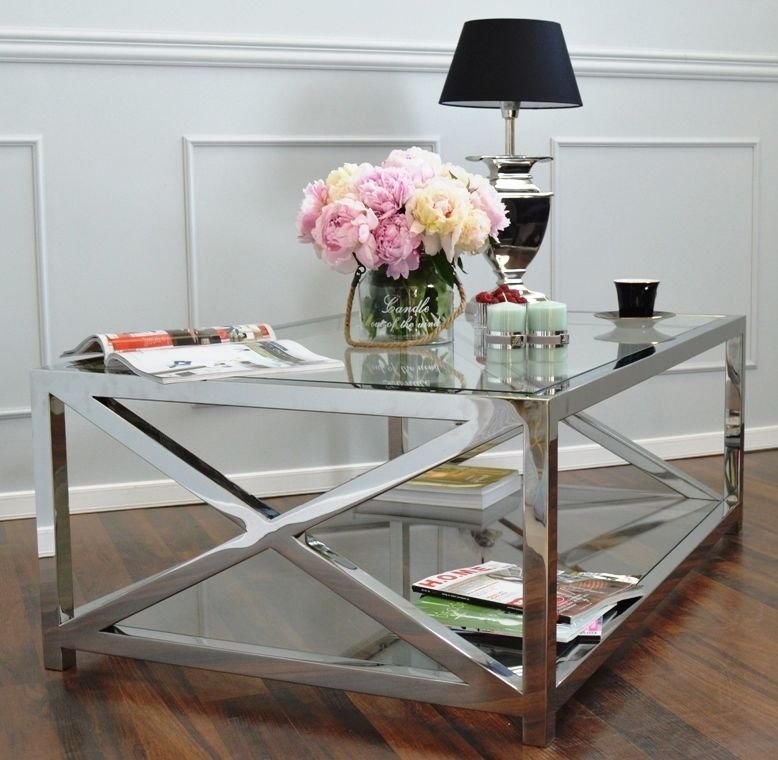 ترابيزة ستيل بسطح زجاجي مودرن M0313