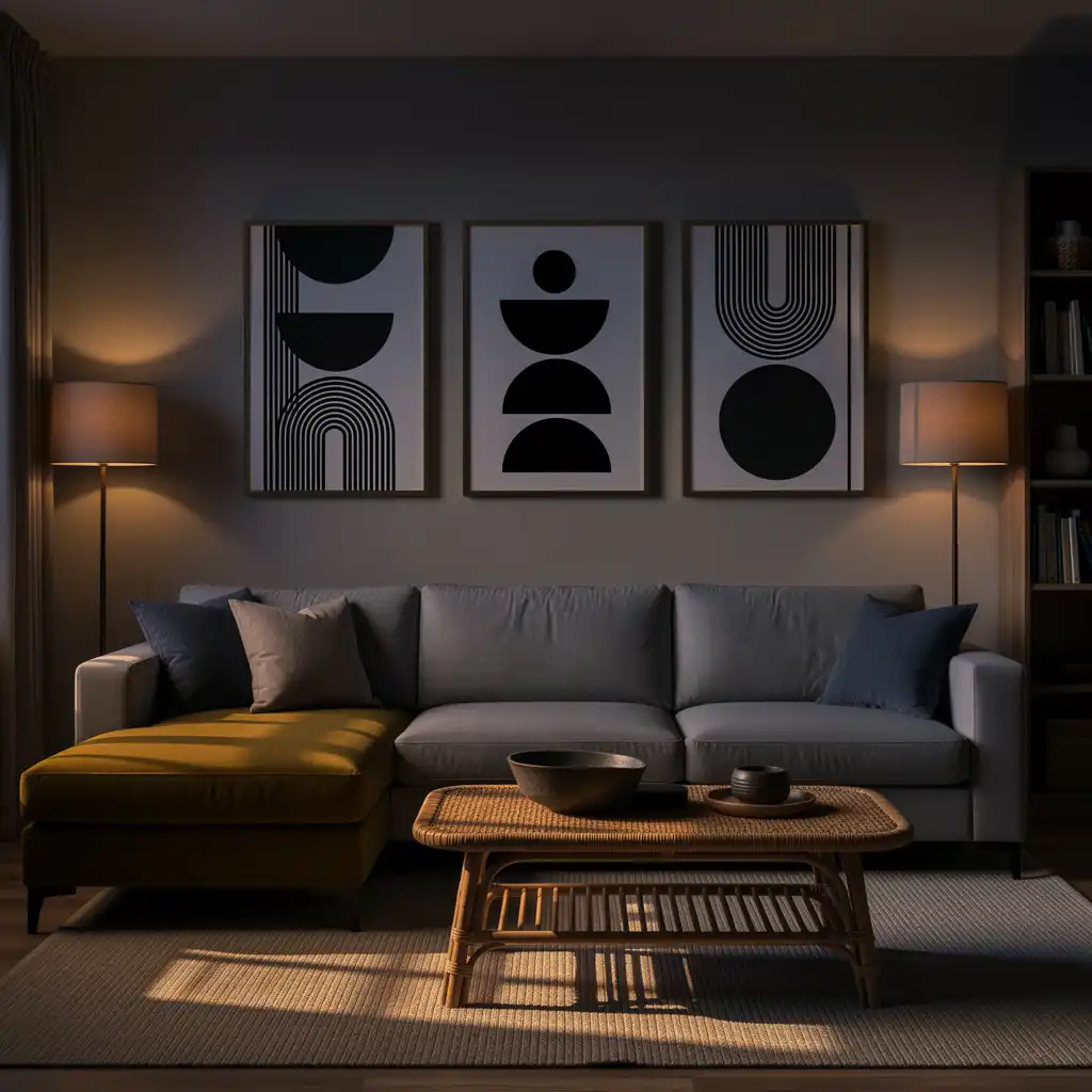 Black and White Geometric Wall Art Set - Image 4