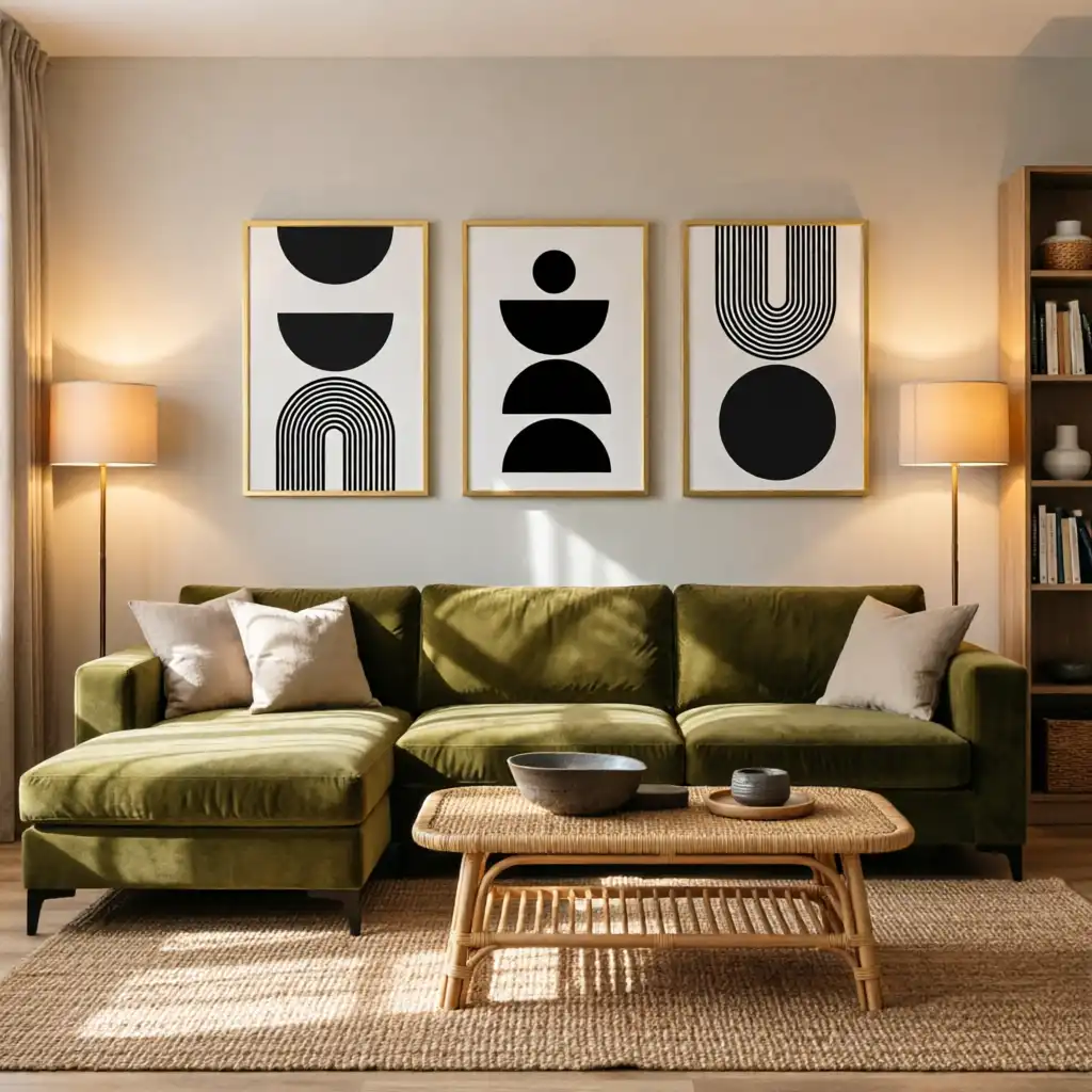 Black and White Geometric Wall Art Set - Image 2